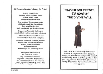 Command Prayer and Prayer for Priests to Know the Divine Will | Luisa ...